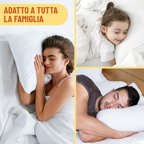 Guanciale fiocco di memory, cuscino memory foam traspirante, anallergico e antiacaro. Made in Italy 100%