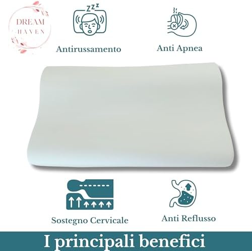 Cervical Pillow for Sleeping Orthopedic, Anti-Snoring Memory Foam Pillow, Neck Support and Anti-Reflux, Ergonomic Bed Pillow with Washable Anti-Mite and Hypoallergenic Pillowcase