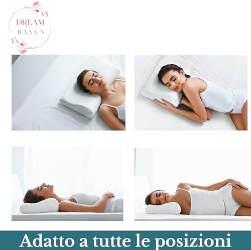 Cervical Pillow for Sleeping Orthopedic, Anti-Snoring Memory Foam Pillow, Neck Support and Anti-Reflux, Ergonomic Bed Pillow with Washable Anti-Mite and Hypoallergenic Pillowcase
