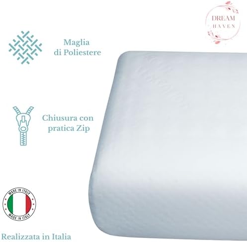 DREAM HAVEN- Federe Cuscino Letto 50x80, Copricuscino Letto per Cuscini Alti fino a 18 cm, Copri Cuscino Letto Made in Italy