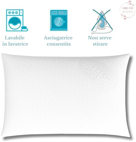 DREAM HAVEN- Federe Cuscino Letto 50x80, Copricuscino Letto per Cuscini Alti fino a 18 cm, Copri Cuscino Letto Made in Italy