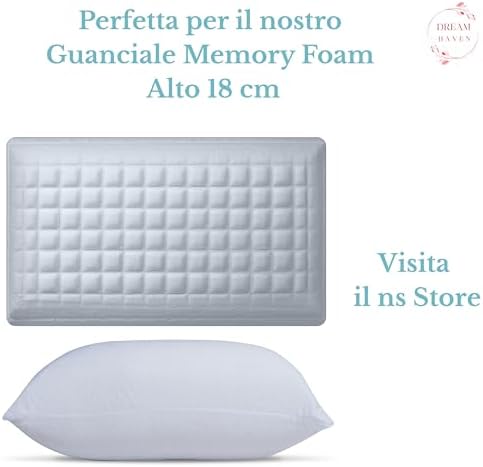 DREAM HAVEN- Federe Cuscino Letto 50x80, Copricuscino Letto per Cuscini Alti fino a 18 cm, Copri Cuscino Letto Made in Italy