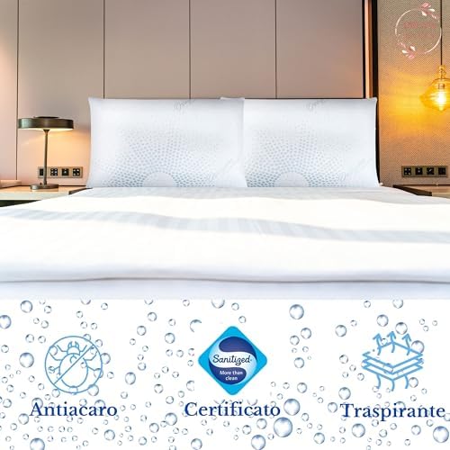 DREAM HAVEN- Federa Cuscino Letto 50x80 - Copricuscino Letto con Trattamento Ossigeno Terapia – Copri Cuscino Letto Morbido e Traspirante – Federa Cuscino per Pelli Sensibili