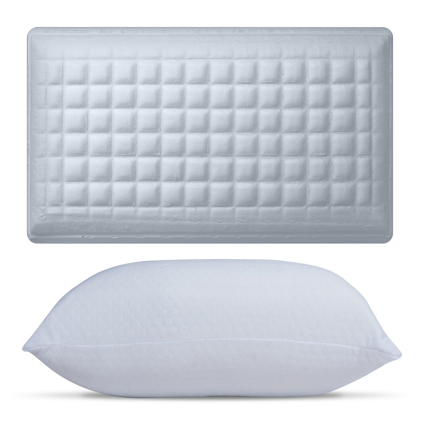 Cuscino Alto 18 cm in Memory Foam, Antirussamento e Antireflusso, Cuscino Cervicale per Dormire con Federa Refresh Antiacaro e Anallergica, Cuscino Letto Ergonomico Made in Italy