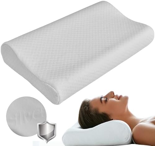 Cuscino Cervicale per Dormire Ortopedico, Guanciale Memory Foam Antirussamento, Supporto per il Collo e Antireflusso, Cuscino letto Ergonomico con Federa Lavabile Anti acaro e Anallergico