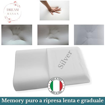 Cervical Pillow for Sleeping Orthopedic, Anti-Snoring Memory Foam Pillow, Neck Support and Anti-Reflux, Ergonomic Bed Pillow with Washable Anti-Mite and Hypoallergenic Pillowcase 