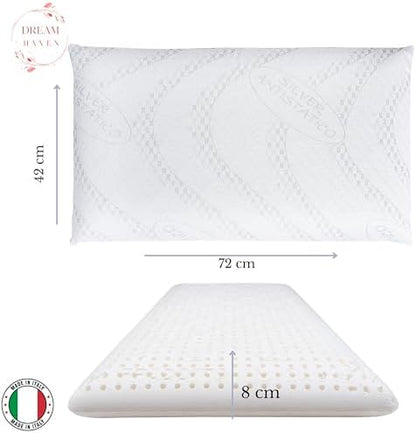 Cuscino Basso Cervicale 8 cm in Memory Foam, Cuscino letto ideale per Bambini, Ragazzi e Adulti, Anallergico e Antiacaro con Federa in Silver, Cuscino Memory Foam 100% Made in Italy