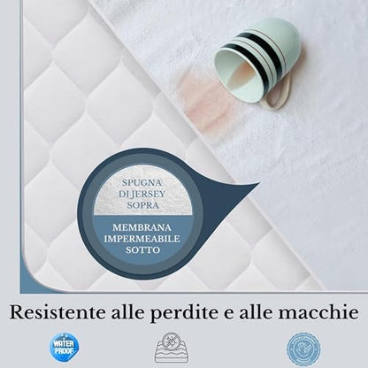 Coprimaterasso Impermeabile, Coprimaterasso Antiacaro e Igienico, Traversa Impermeabile con Angoli