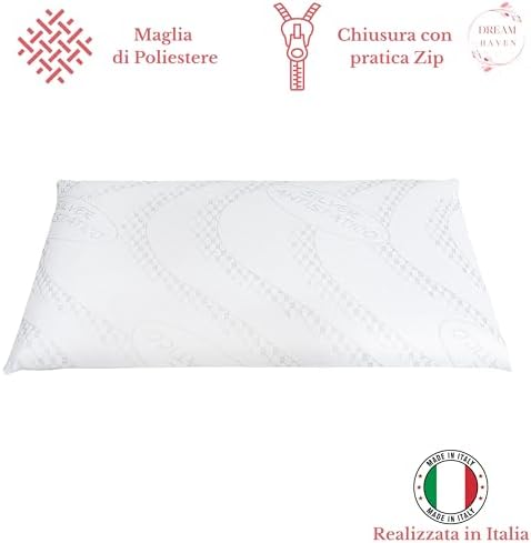DREAM HAVEN - Federa Cuscino Letto - Copricuscino Letto con Trattamento Silver Antistatico - Copricuscino Letto Antibatterico - Federa per Cuscino Basso fino a 8 cm
