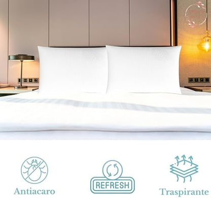 DREAM HAVEN- Federe Cuscino Letto 50x80, Copricuscino Letto per Cuscini Alti fino a 18 cm, Copri Cuscino Letto Made in Italy