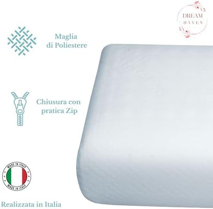 DREAM HAVEN- Federe Cuscino Letto 50x80, Copricuscino Letto per Cuscini Alti fino a 18 cm, Copri Cuscino Letto Made in Italy