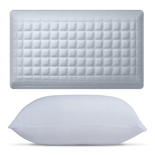 Cuscino Alto 18 cm in Memory Foam, Antirussamento e Antireflusso, Cuscino Cervicale per Dormire con Federa Refresh Antiacaro e Anallergica, Cuscino Letto Ergonomico Made in Italy